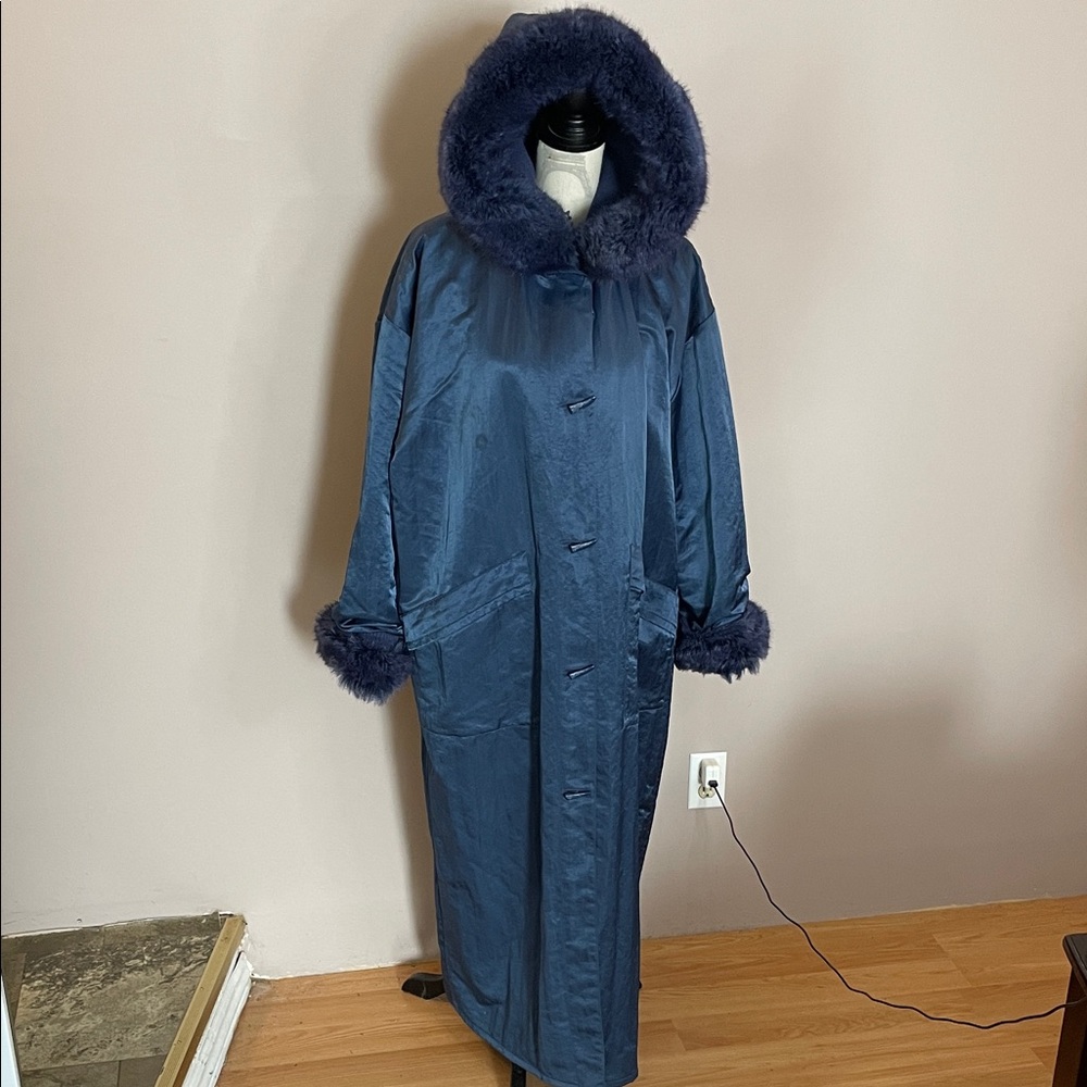 Women's Blue Hooded Ski Jacket